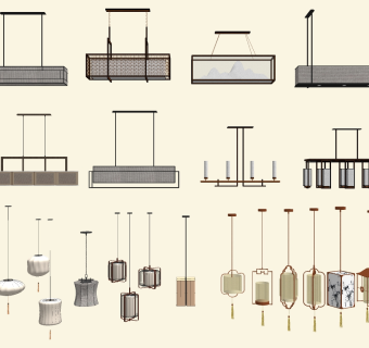 吊灯su草图模型下载