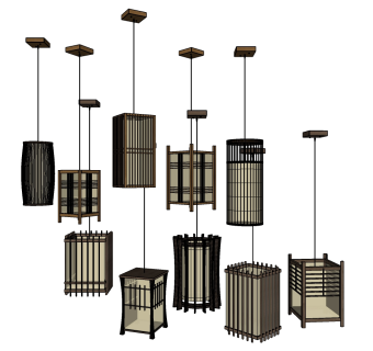 吊灯su草图模型下载