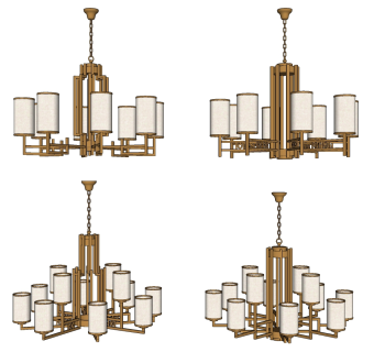小吊灯su草图模型下载