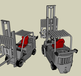 151赛车叉车 机械 机器 叉车 ，工地机械设备，工地叉车，货物搬运车su草图模型下载