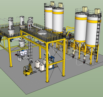 163化工厂设备 ，现代风格标准厂房，化工厂，工业厂房，化工厂储蓄罐，水塔，电厂，接卸设备，发电机，铲车，叉车，钢架结构楼梯su草图模型下载