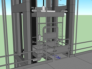 建筑工地<em>室外</em>升降机，电梯su草图模型下载