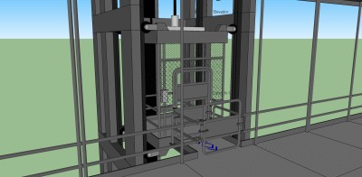 165工业升降机 滑动门 监狱 旋转式栅门 楼梯扶手 叉车 建筑工地室外升降机，电梯su草图模型下载