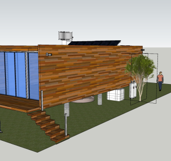 190集装箱样板房，集装箱风格办公室，集装箱游乐场，乡村民宿，度假小屋su草图模型下载