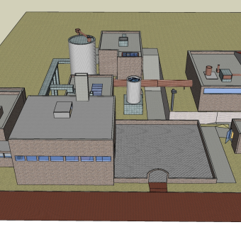 201莫德勒工厂 教室  老工业区，化工厂，蒸馏厂su草图模型下载