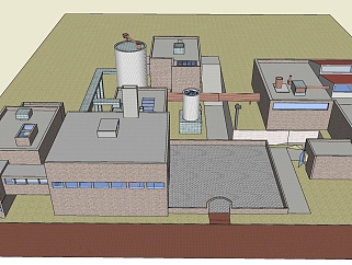 201莫德勒工厂 教室  老工业区，化工厂，蒸馏厂su草图模型下载