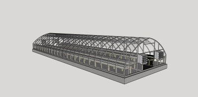 215农业大棚 工业厂房 阳光房 花房 种植大棚 都市农园 采摘园 新农村采摘基地  温室大棚su草图模型下载