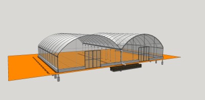 235农业大棚 工业厂房 阳光房 花房 种植大棚su草图模型下载