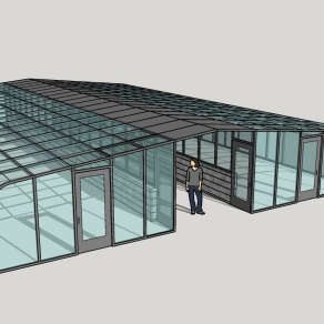 236农业大棚 工业厂房 阳光房 花房 种植大棚su草图模型下载