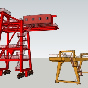 243龙门吊 起重机，桥梁设备，工地大型重型设备，三一重工su草图模型下载