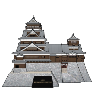 103日式古建城楼  日本古典风格寺庙 塔 古建筑  中式塔楼su草图模型下载