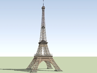 101艺术风格建筑，巴黎埃菲尔铁塔 东京铁塔su草图模型...