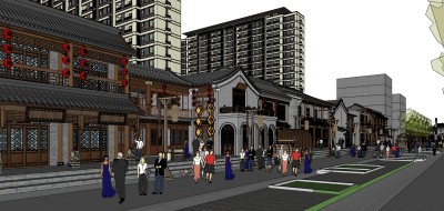 166 中式风格中式古建筑 古建商业街  牌坊塔楼 茶馆酒馆 新中式度假宾馆酒店 古建商业广场  沿街中式商铺su草图模型下载