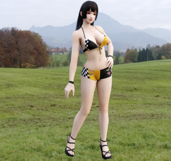 现代泳装美女su草图模型下载