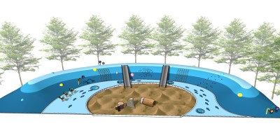 41儿童乐园 儿童活动区 儿童沙池 滑梯 跑道su草图模型下载