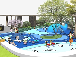 79海洋儿童乐园 儿童游乐场 儿童活动区 海洋主题公园  现代住宅小区景观su草图模型下载
