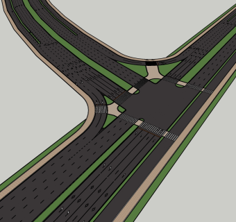 55公园路 景观  景区公路规划 公路 告诉公路  道路  车行道su草图模型下载