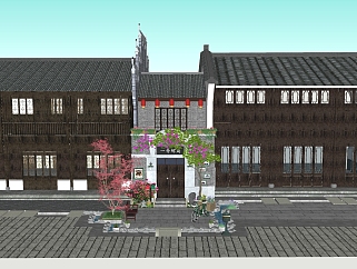 82中式古镇<em>邮局</em>装饰 中式古建商铺 商业街景观 中式...