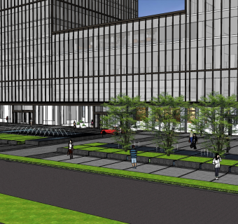 07保利大都会商业街前场  商业广场绿化景观 商业街景观 现代风格商业景观 住宅景观su草图模型下载