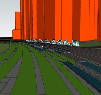 09健身公园 健身设施  跑道 现代休闲体育公园 社区公园 生态运动公园su草图模型下载