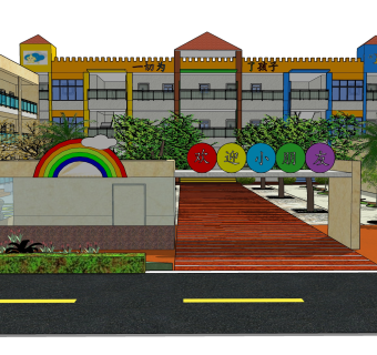 41幼儿园景观建筑   幼儿园景观规划  屋顶花园 商业屋顶景观绿化  儿童游乐园su草图模型下载