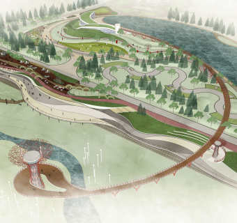 38现代曲线异形构架  滨水河廊道  景观挑台 公园环境 现代风格公园景观 滨水景观带 市民休闲公园 异形景观树池 景观座椅 休息树池su草图模型下载