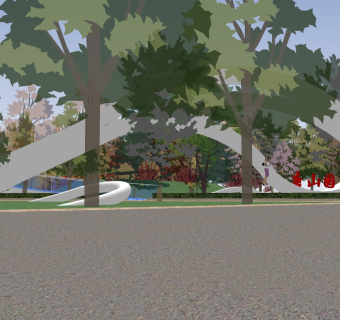 48现代风格公园景观 滨水景观带 儿童活动乐园  市民休闲公园 现代街角公园 景观树池 景观座椅 休息树池su草图模型下载