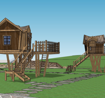 60现代休闲农场 开心农场  现代乡村公园景观 现代风格蔬果屋 蔬果乐园 小木屋  度假小屋 度假村su草图模型下载