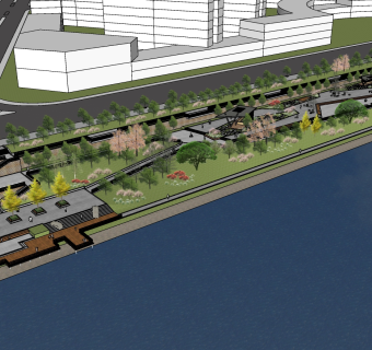 64现代风格公园景观 滨水景观带 儿童活动乐园  市民休闲公园 现代街角公园 景观树池 景观座椅 休息树池su草图模型下载