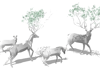 20麋鹿雕塑 景观雕塑 景观小品 雕塑 动物 鹿 <em>玩具</em> ...