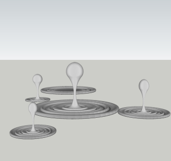 31水滴 现代风格雕塑小品 抽象雕塑小品_水景雕塑小品景观 商业广场购物街雕塑景观 水景su草图模型下载