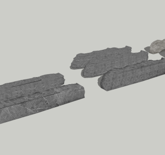 33条石 山水石头 现代石头 景观石 中式石头 石头台阶 青石板su草图模型下载
