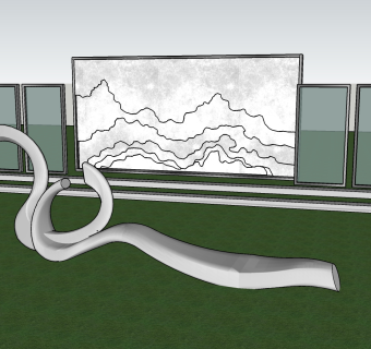 35现代雕塑 景观雕塑 展示区雕塑 抽象雕塑 中式景观墙 商业街 购物街异形雕塑小品su草图模型下载