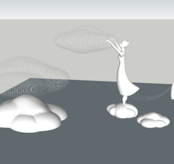 36现代风格雕塑小品 云朵造型雕塑 抽象雕塑  景观雕塑 展示区雕塑 商业街 购物街异形雕塑小品su草图模型下载