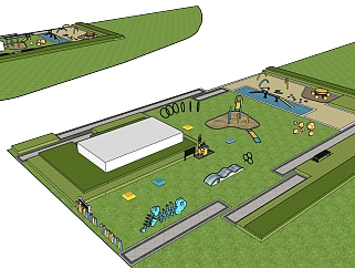 47现代住宅景观 宠物乐园 宠物障碍训练乐园 宠物公园 宠物学校 儿童乐园su草图模型下载