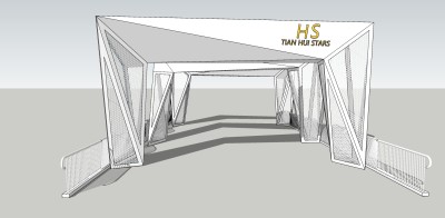 55异形构筑 现代商业广场长廊 异形建筑 公园人行过道长廊 游廊 商业街入口门头景观su草图模型下载