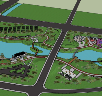 65湿地公园景观设计 湿地公园 热带公园 运河公园 现代广场景观 简约商业景观 水上公园 儿童乐园su草图模型下载