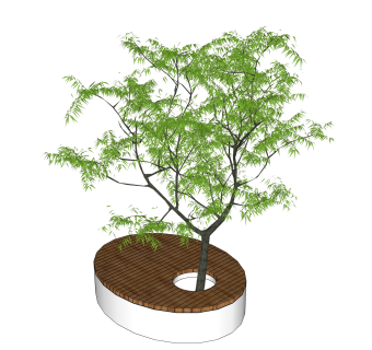 88现代风格公园景观树池座椅_户外创意景观座椅_公园广场园林景观树池_户外创意休闲座椅坐凳su草图模型下载