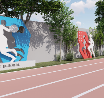 94现代校园文化 操场小品 运动小品 运动人物剪影 现代风格雕塑小品 商业街 购物街人物雕塑小品su草图模型下载