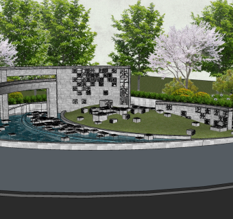 116特色民族文化景观墙 新中式特色民族文化景观墙  中式文化墙 中式风格景墙 公园文化景墙 民俗文化景墙 城市街道文化宣传景墙 道德宣传景墙su草图模型下载