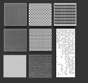 151现代冲孔铝板 铁板雕刻板  镂空铁板  镂空隔断 耐候钢板su草图模型下载