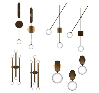 现代新中式风格壁灯 su草图模型下载