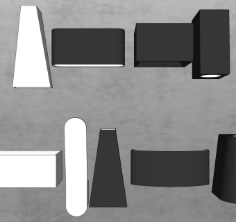 现代壁灯组合  su草图模型下载