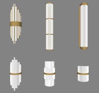 水晶壁灯 壁灯组合su草图模型下载