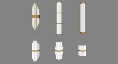 水晶壁灯 壁灯组合su草图模型下载
