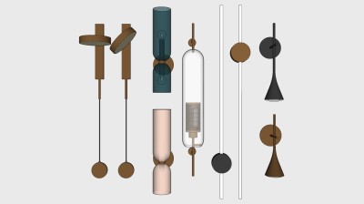 现代轻奢金属壁灯 su草图模型下载