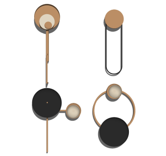 现代新中式壁灯su草图模型下载