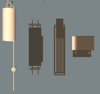 新中式壁灯轻奢壁灯金属壁灯  su草图模型下载