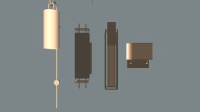 新中式壁灯轻奢壁灯金属壁灯  su草图模型下载
