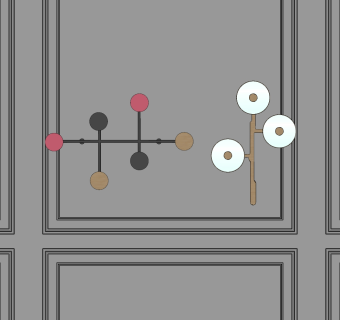 风格壁灯 灯具组合 圆形玻璃壁灯su草图模型下载